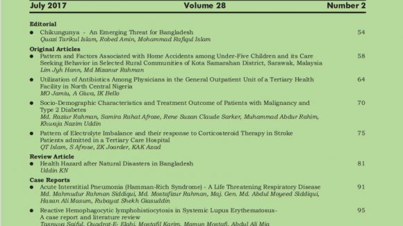 Bangladesh Journal of Medicine Volume-28, Noumber-2, July 2017
