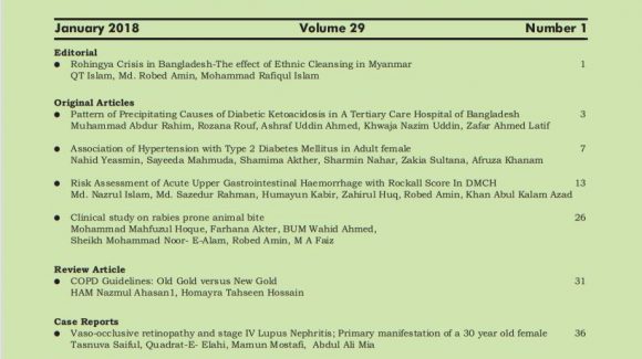 Bangladesh Journal of Medicine Volume-29, Noumber-1, January 2018