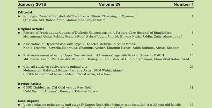 Bangladesh Journal of Medicine Volume-29, Noumber-1, January 2018