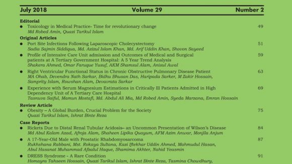 Bangladesh Journal of Medicine Volume-29, Noumber-2, July 2018