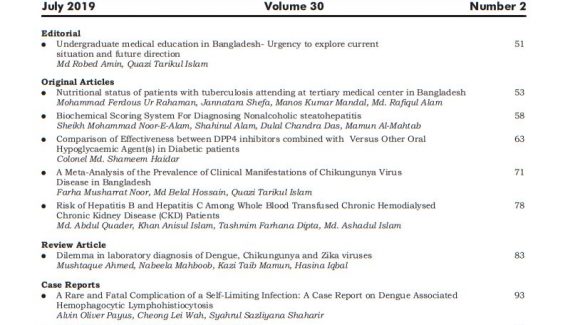 Bangladesh Journal of Medicine Volume-30, Noumber-2, July 2019