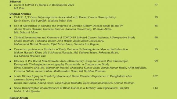 Bangladesh Journal of Medicine Volume-32, Number-2, July 2021
