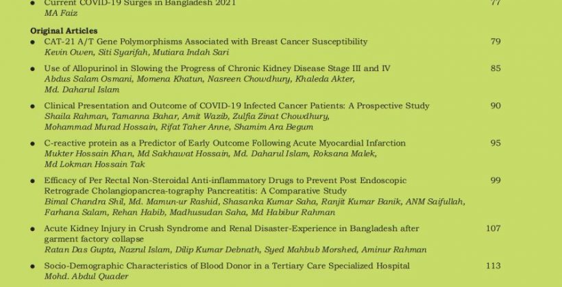 Bangladesh Journal of Medicine Volume-32, Number-2, July 2021