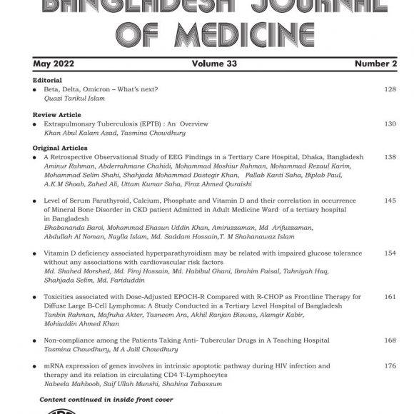 Bangladesh Journal of Medicine Volume-33, Number-2, May 2022
