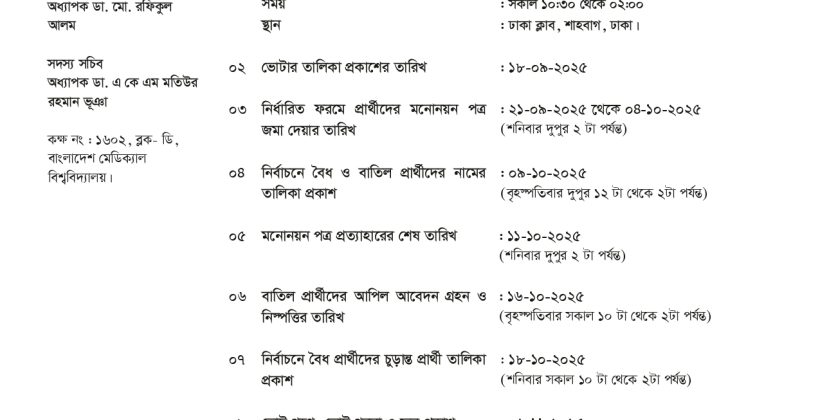 Reschedule of APB’s Election-2025